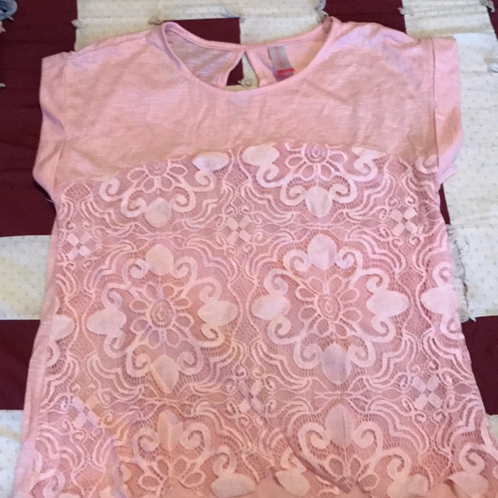 Pink lace top